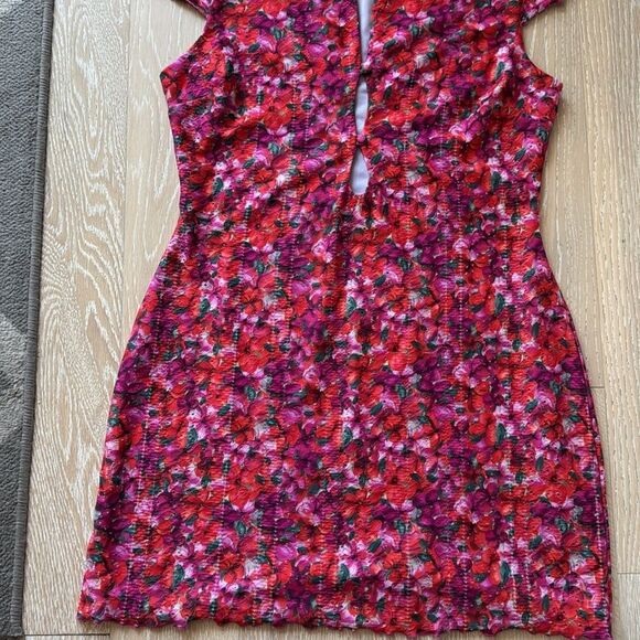 Lovers and Friends Revolve Lana Mini Dress Island Floral Pink SzL - Picture 6 of 12